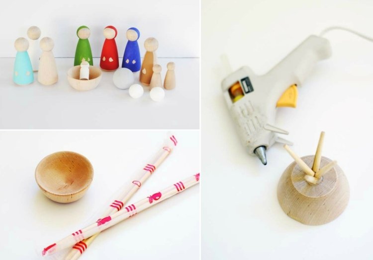 Drotár vianočných betlehemov s deťmi akrylovými farbami nápady na lepivé lepidlo