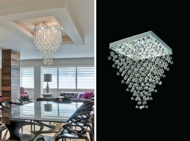 Krištáľový luster v tvare dažďovej kvapky Jedáleň Luster Raindrop