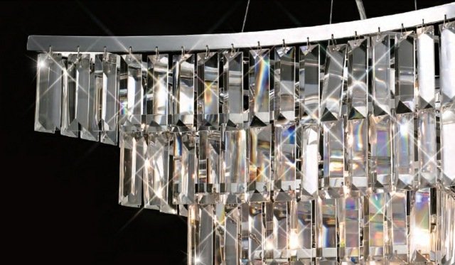 Krištáľový luster štvorcového tvaru štvorcový luster s leskom