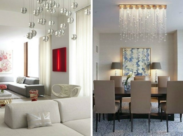 Krištáľové lustre v moderných izbách Luster v modernom dizajne