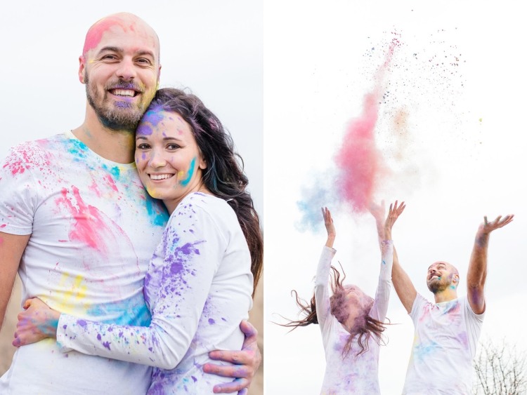 krištáľová svadba oslavujúca paintballové páry