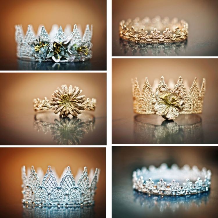 Korunka drotárska čipka-kutilstvo-zlato-striebro-drahocenné-šperky-kvety