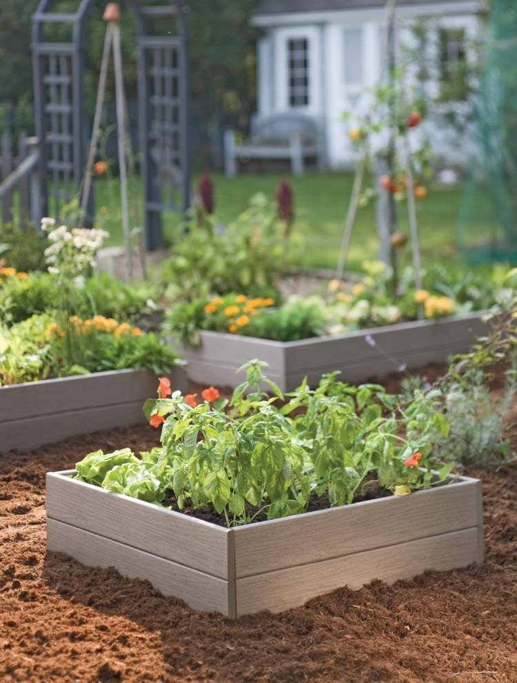Bylinné vyvýšené lôžko-vytvorte-si-postavte-malú-pôdu-záhradnú-rastlinnú-drevo