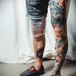 الصورة - وشم بارد على ساقها - مثال 1061 tatufoto.ru