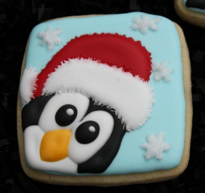 hranaté perníčky s tučniakom a snehom Námestie Penguin Cookies