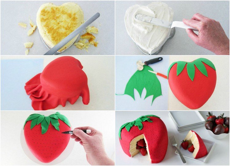 Ozdobte koláč s prekvapením ako jahodový fondant koláč-s-prekvapením-prekvapením-koláč-jahoda-recept