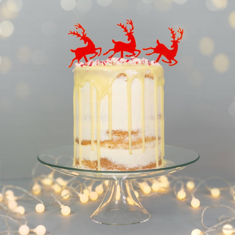 zdobenie vianočky bez poťahovania krémových sobov