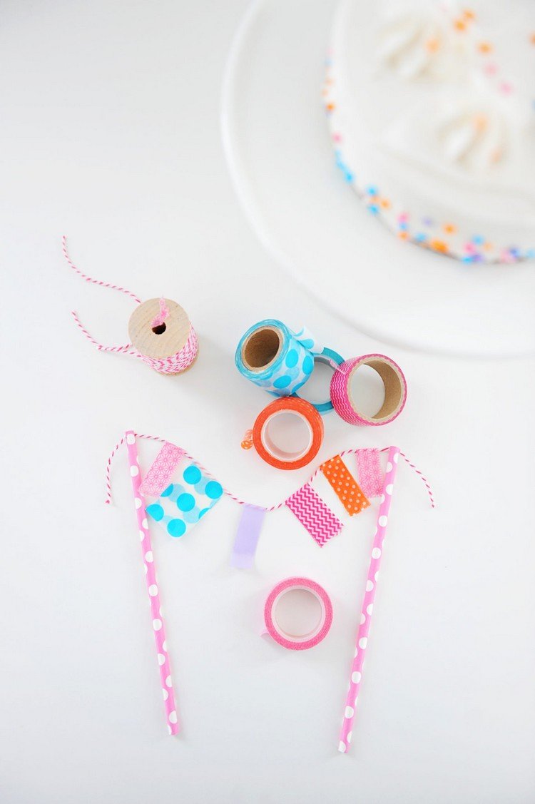 washi páska tortová girlanda farebná