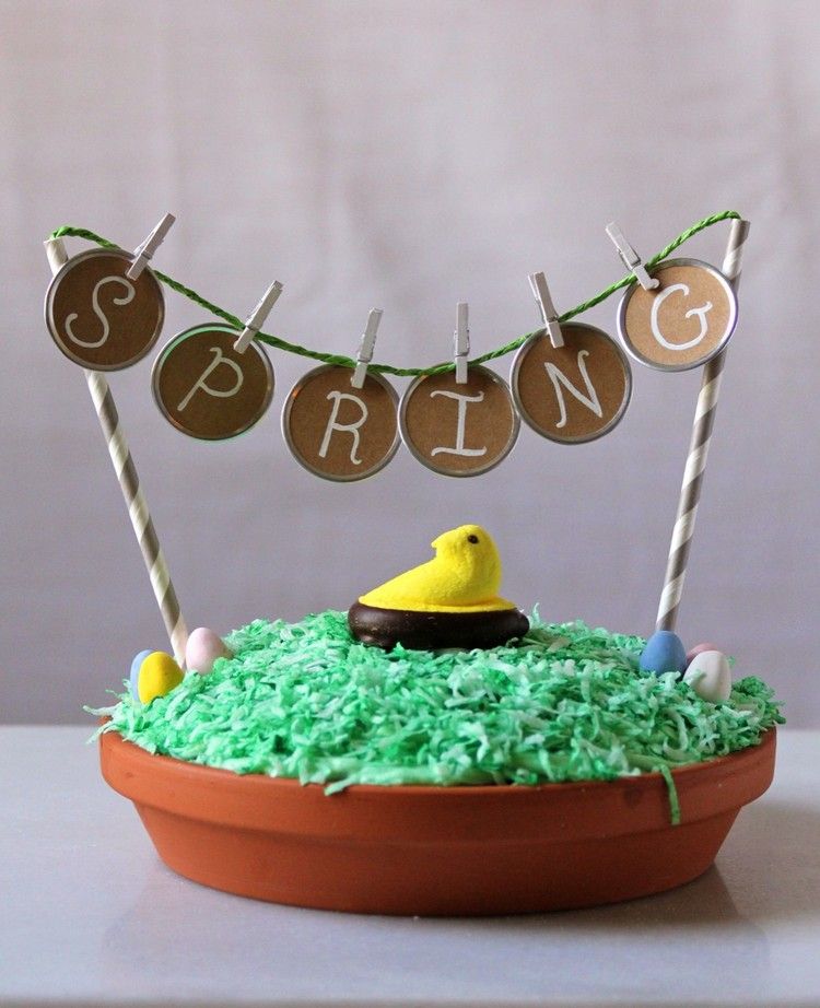 Ozdoba na veľkonočnú tortu veniec na jar