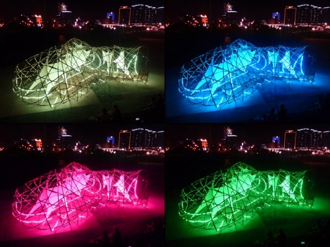 farebné svetlá sochársky dizajn bambus sochársky dizajn farebných svetiel vyrobený z bambusu