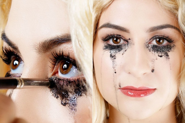 Návod na líčenie na Halloween - rozmazanie sĺz a riasenky Make-up-do-it-yourself-make-up-pokyny-riasenka-rozmazanie-slzy