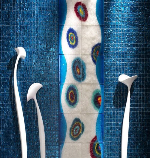 umelecké mozaikové dlaždice-nápady na dizajn modernej kúpeľne štýlové mozaikové dlaždice