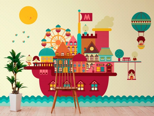 Nápady na dekoráciu stien lodné tapety