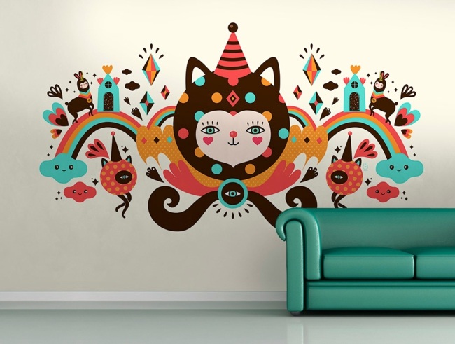 Tapeta originálne nápady na dizajn samolepiek na stenu