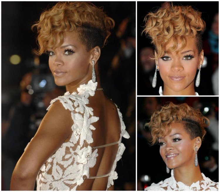 Krátky strih Mohawk na kučeravé vlasy