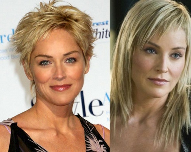 rovné vlasy krátky strih krátky zostrih-Sharon-Stone