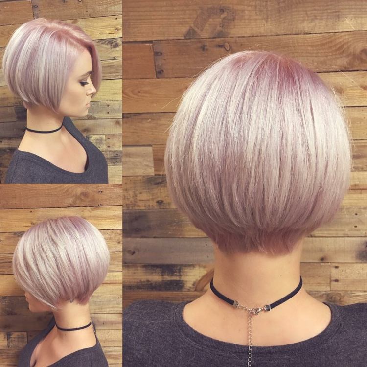 strih jemných vlasov bob ružová farba trend 2018