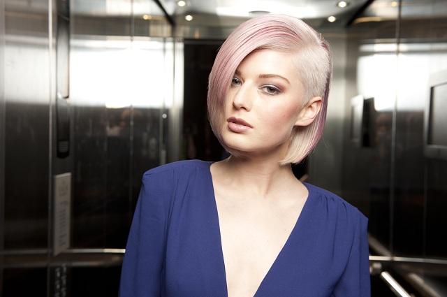 ružové pramene bočné oholil nápady na dizajn