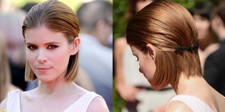 krátke účesy-dámy-gélový-styling-kate-mara-sponka do vlasov-móda