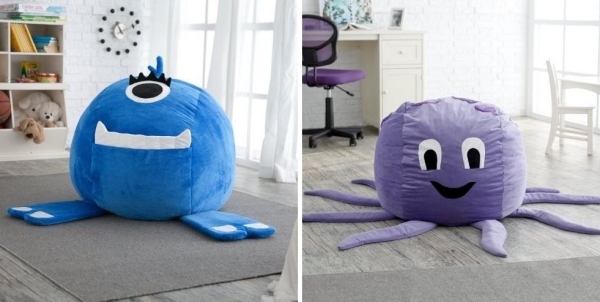 Detský nábytok sedacie vaky chobotnice podobné zvieratám