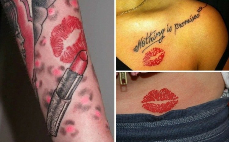 bozkávanie úst tetovanie rameno nápis rúž leopard škvrny