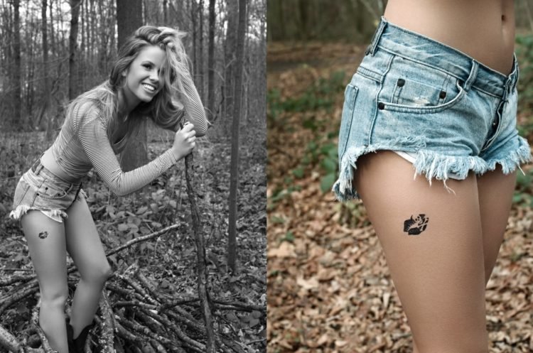 bozk na ústa tetovanie stehno-čierne-dámy-subtílne-aleksandra-blanca