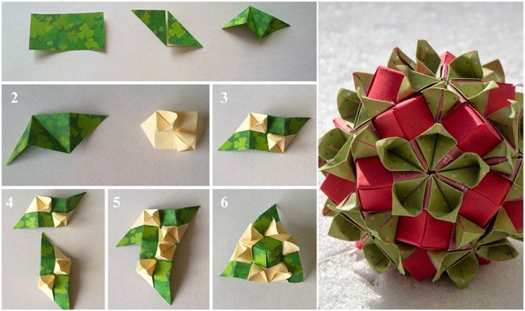 Skladacia Kusudama Návod na zostavenie kvetinovej gule