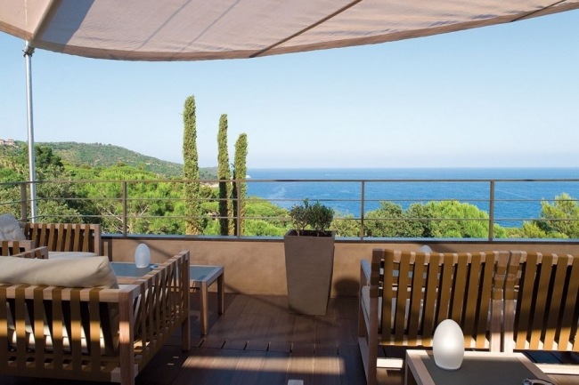 Kúpele La Réserve Ramatuelle Hotelové vily s terasou s výhľadom