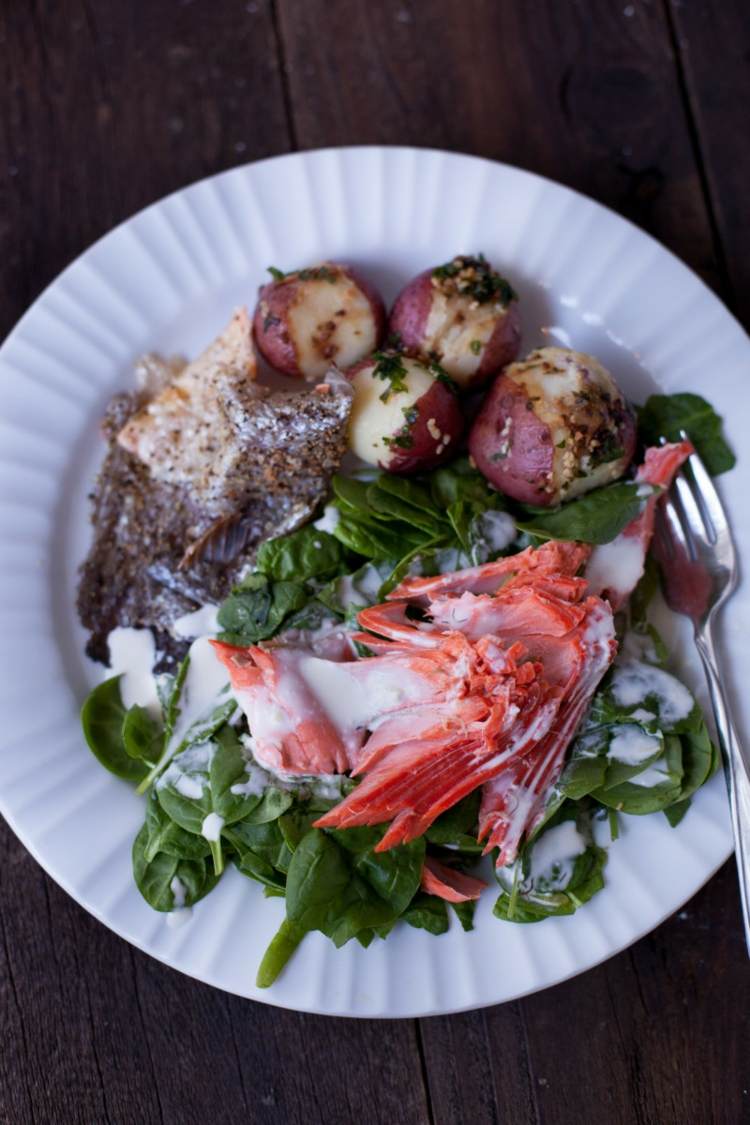 celého lososa vo vianočnej peci