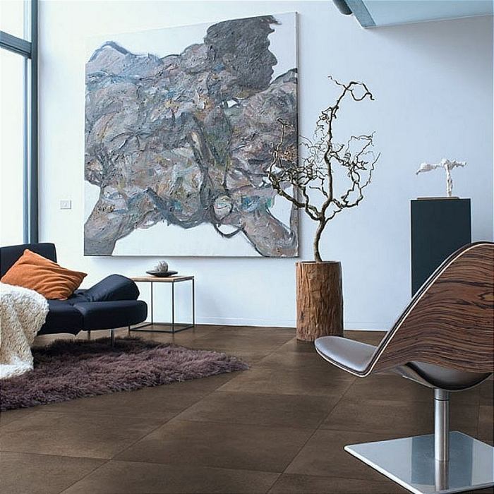 tmavohnedý laminát s dekorom dlaždíc - tmavohnedý UF1247 laminát v dlaždiciach vzhľad rýchlo-krok-leštený-betón-hnedý-tmavý-Arte-UF1247