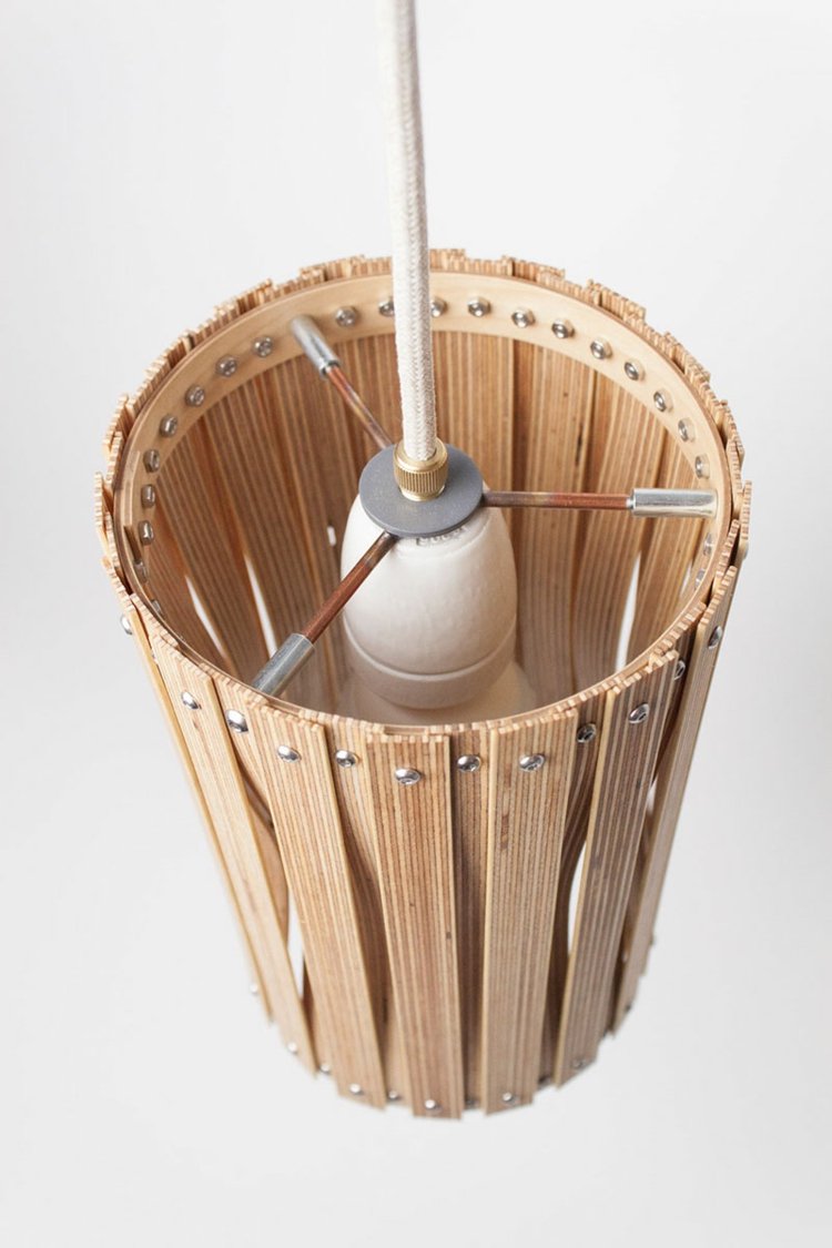 zásuvková lampa preglejka dizajn nápad ozdoba vývaru