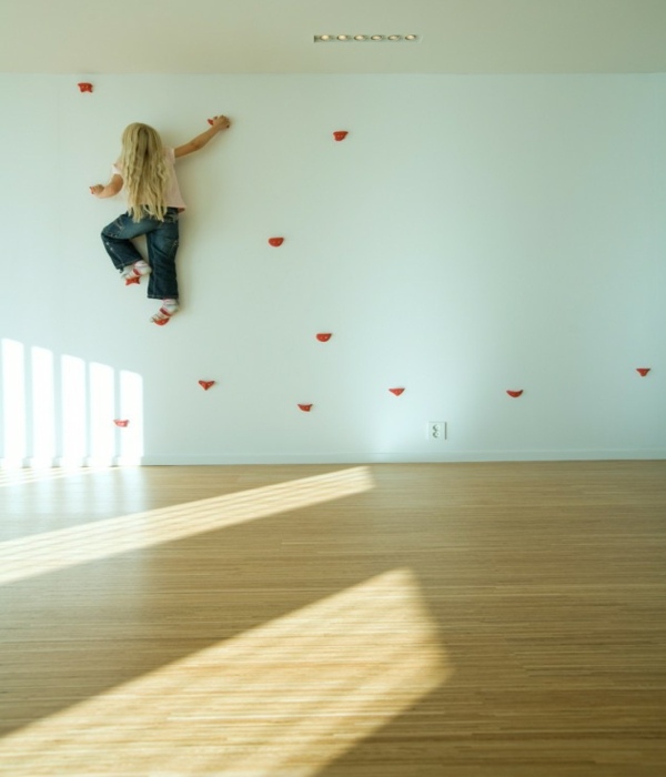 Horolezecká stena modernej architektúry na vidieku Lezecká stena v modernej budove