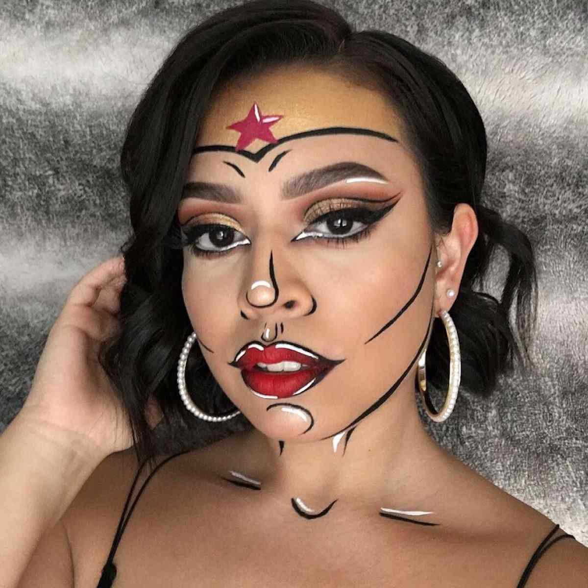 Superžena Halloween make-up ľahké líčenie radí ženám