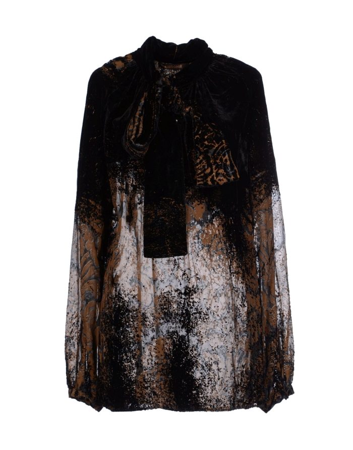 Tylová blúzka-dizajn s dlhým rukávom-Halloween-značka-exkluzívna-ROBERTO-CAVALLI