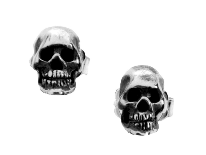 Lebka-Halloween-Nápady-Last Minute-Strieborné-šperky-náušnice-MANUEL-BOZZI