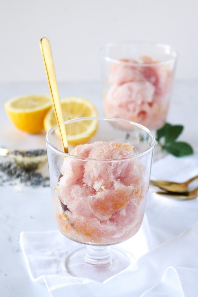 Alkoholický sorbet, levanduľa, limonáda, recept