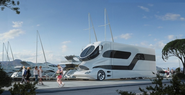 Marchi Mobilné luxusné vozidlá navrhujú zariadenie luxusného salónika Luxusné vozidlá Marchi navrhujú luxusný hi-tech obývačkový nábytok