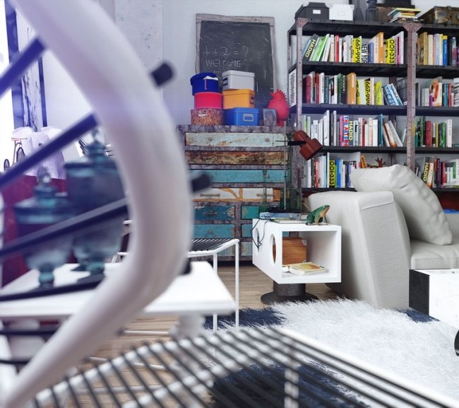 Farby interiérový dizajn policový systém obývacia izba úložný priestor-vytvárať nápady