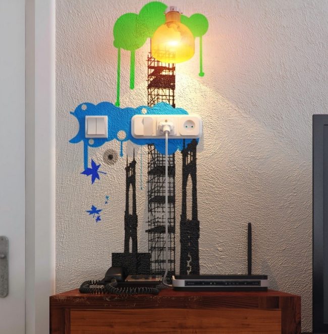 Nápady na dekoráciu stien neónové farby interiérový dizajn 3d vizualizácia-Romi Volentino