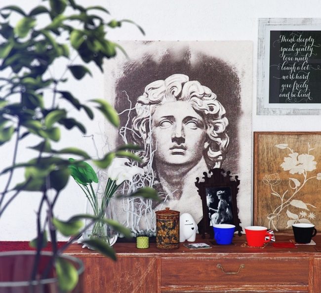 Vintage dizajn nábytku komoda interiérový dizajn grafické obrázky dekorácia