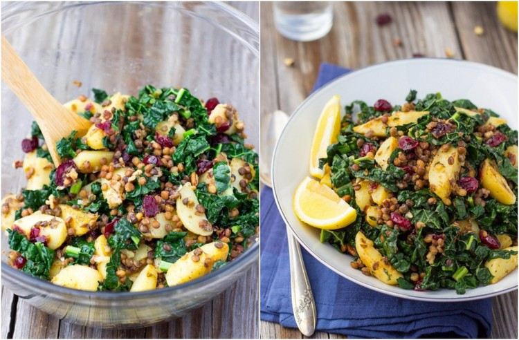 Recepty so zemiakmi a šošovicovým šalátom teplá kapusta