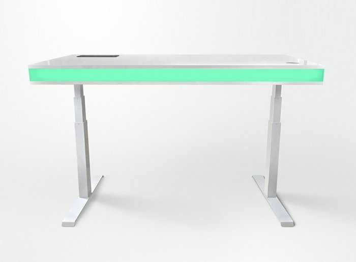 stolné led svetlá biela zelená kancelária