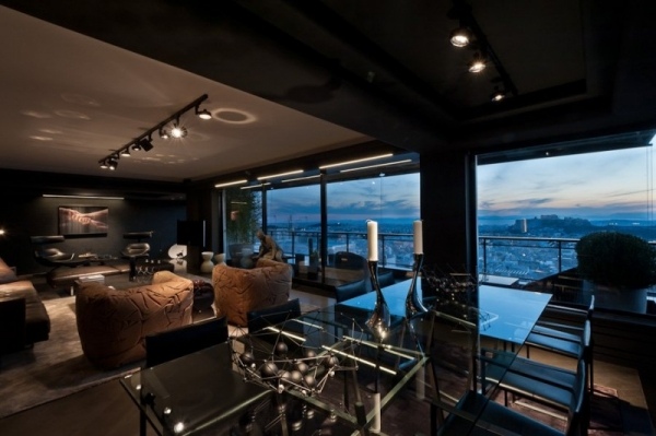 otvorený obývací priestor jedálenský stôl obývacia izba panoramatické okno