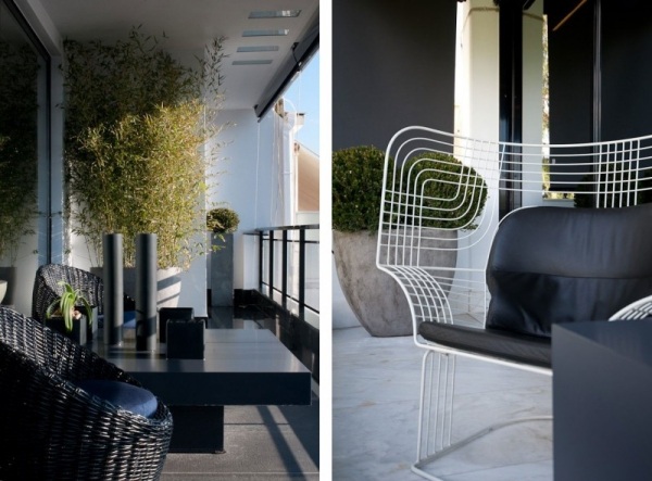 moderný byt terasový nábytok železné ratanové kreslo