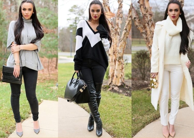 Jesenná móda 2015 - vysoké podpätky, svetre a rifle Ľahké jesenné módne svetrové úplety