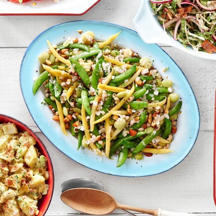 Letné šaláty-recepty-fazuľový šalát-hrach-nápad-zdravá-zelenina