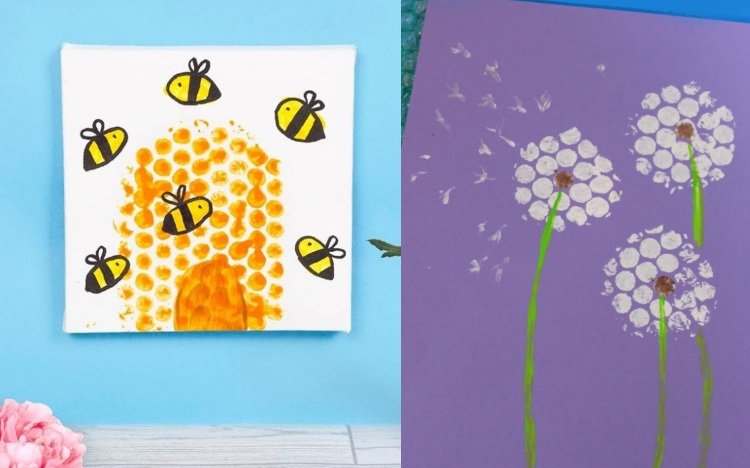 Maľovanie plátna s deťmi pomocou lepiacej fólie