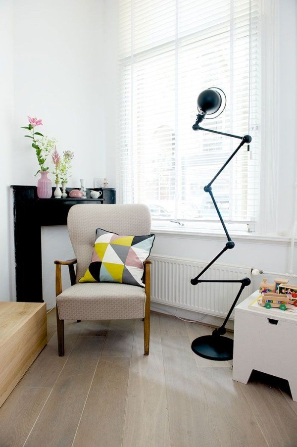 rohové nápady na čítanie nábytok na čítanie stojacia lampa pohyblivé retro kreslo