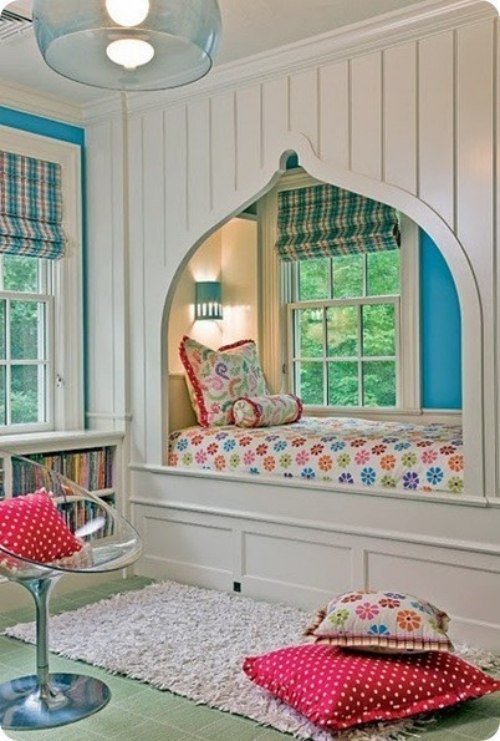 nápady na dekoráciu kvetinového vzoru pre čitateľský kútik zariadia detskú izbu