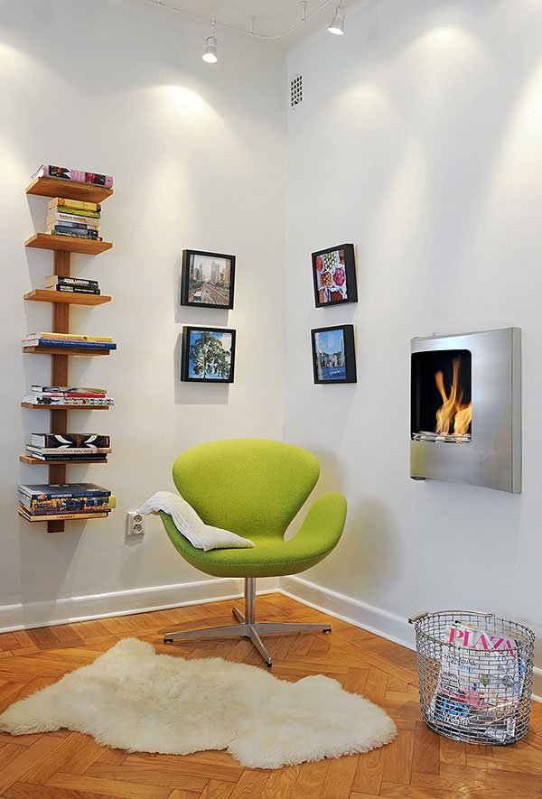 malý čítací kútik-útulná-atmosféra-krb